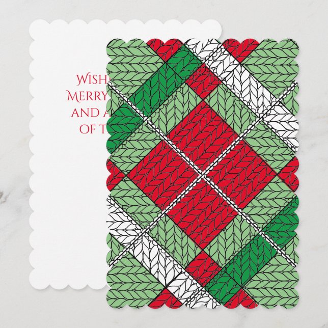 HELGDAG ARGYLE STICKA 5 x 7 - kort med ett helt ju (Fram/baksida)