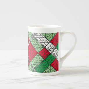 HELGDAG ARGYLE STICKA Bone China Mugg Benporslin Mugg