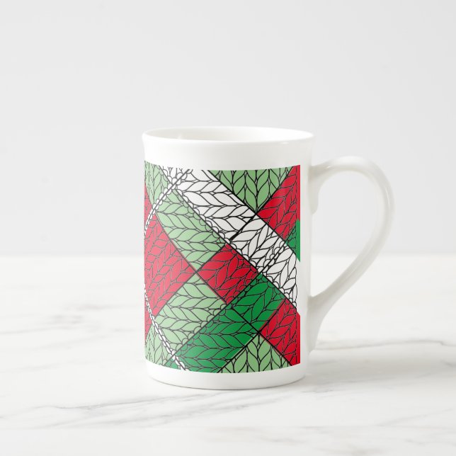 HELGDAG ARGYLE STICKA Bone China Mugg Benporslin Mugg (Höger)