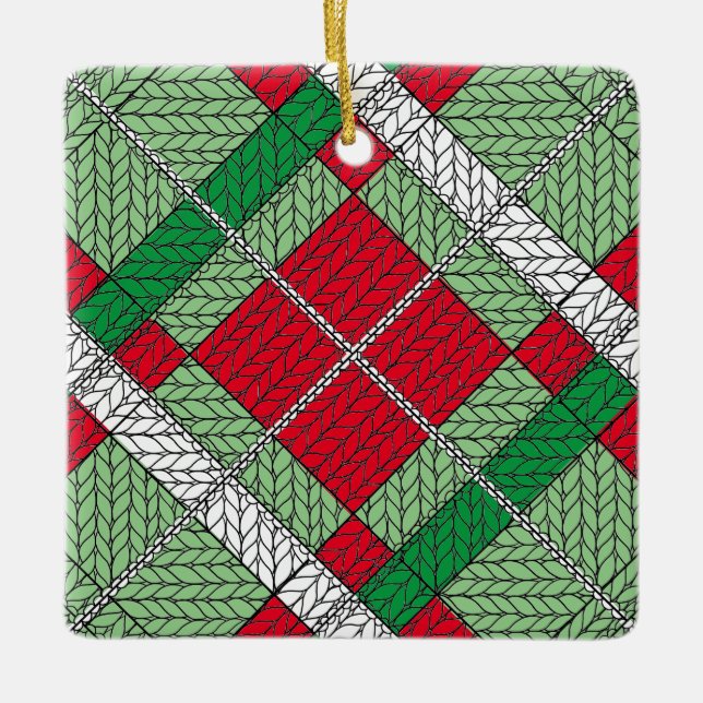 HELGDAG ARGYLE STICKA keramisk kvadrat Ornament (Framsida)