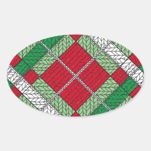 HELGDAG ARGYLE STICKA Oval Stickers Ovalt Klistermärke