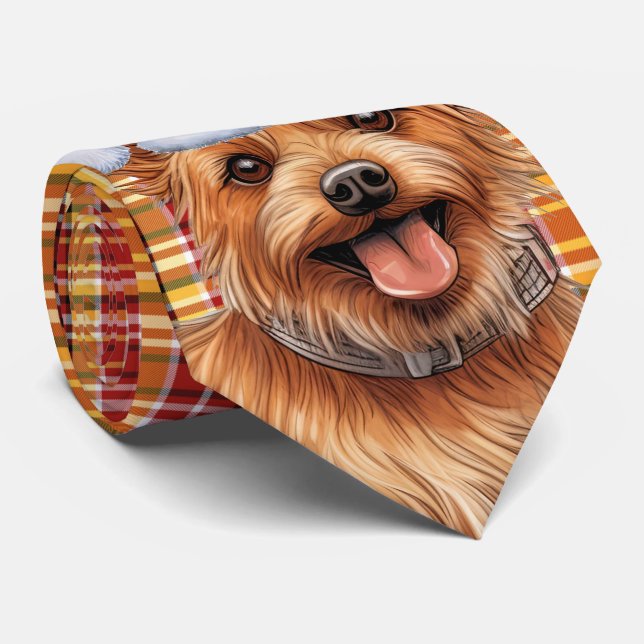 Helgdag Australian Terrier Hund Play jul Slips (Rullad)