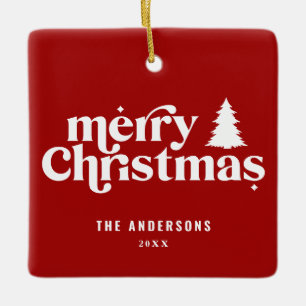 helgdag av återbildsteckensnitt för god jul julgransprydnad keramik