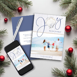 Helgdag av av juljulljulljulljullen i Rustic Coas Julkort