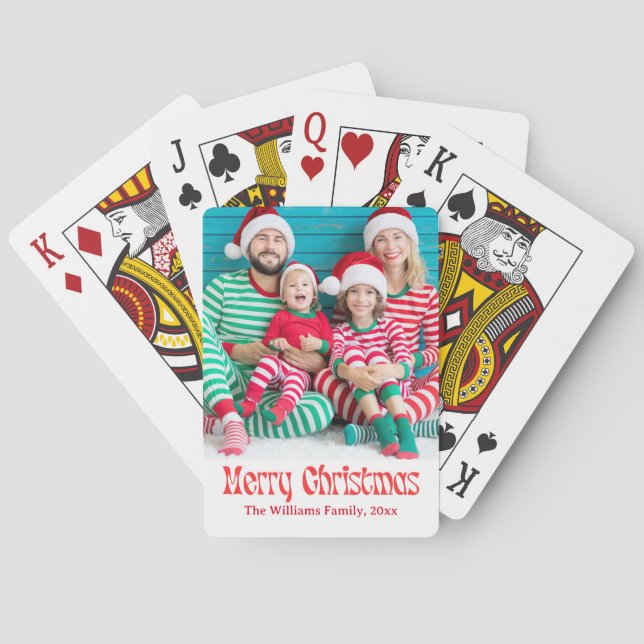 helgdag av det röda återfotoskriptet god jul casinokort (Baksidan)