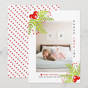 Helgdag av foto av julklappsbäret Peace Kärlek Joy Julkort