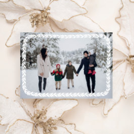 Helgdag av fotokort för elegant White Festive Garl Julkort