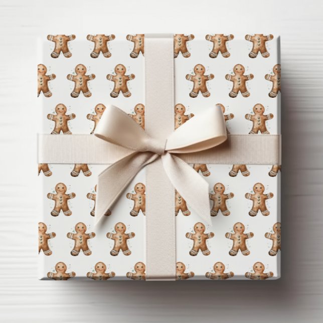 Helgdag av gipsbröd Papper Presentpapper (Vintage Christmas Gingerbread Cookie Holiday Wrapping Paper by Painted Paperie
)
