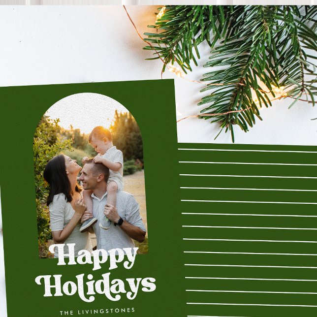 Helgdag av grönt och vit Retro-typ Julkort (Skapare uppladdad)