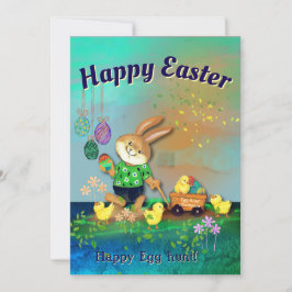 Helgdag av Grönten lycklig Egg Hunt Bunny & Chick Julkort
