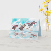 Helgdag av isfär-penguiner