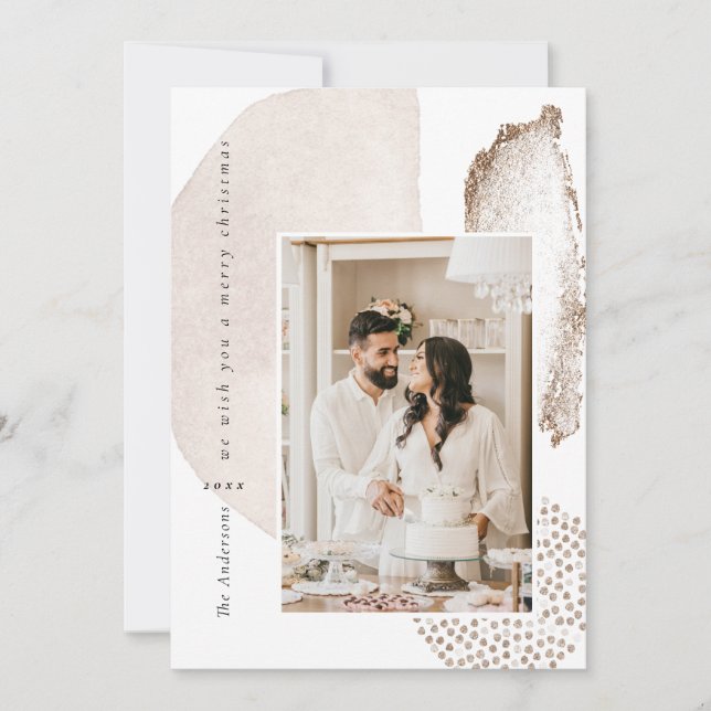 Helgdag av julboho Modern geometrisk foto Julkort (Framsida)