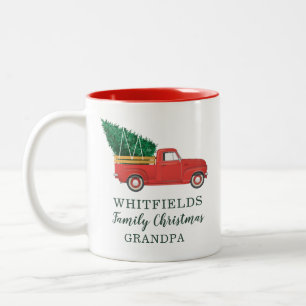 Helgdag av julfamiljen Reunion Grandpa Anpassnings Två-Tonad Mugg