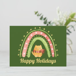 Helgdag av julklapp och regnbåge för Personlig Julkort