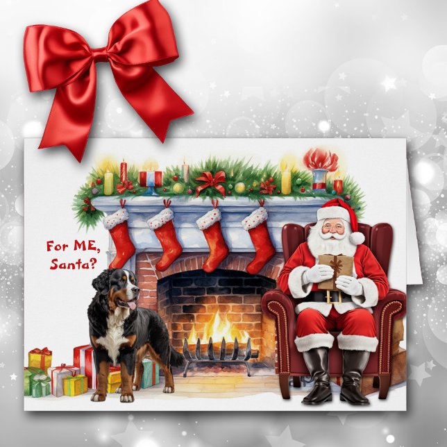 Helgdag av jultomts Gift Bernese Mountain Hälsningskort (Skapare uppladdad)