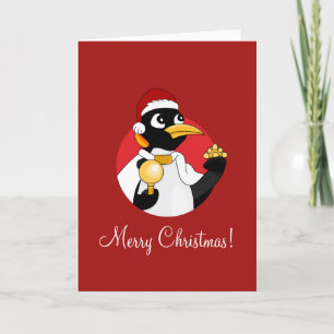 Helgdag av kejsarpenguin tecknad-kort helgkort