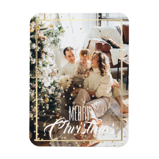 Helgdag av konfektbild för guld-stjärnan magnet (Vertikal)