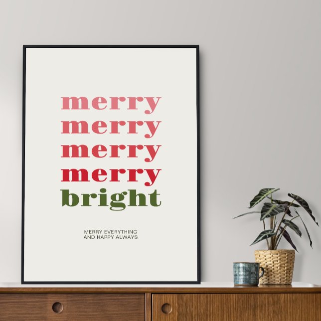 Helgdag av merry och BrightStor-minimalistisk Grön Poster (Skapare uppladdad)