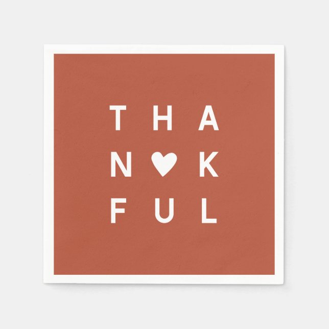 Helgdag av minimalistisk terracotta-koppar pappersservett (Framsidan)