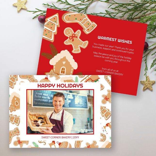 Helgdag av Photo Bakery Gingertea-Tacken Inbjudningar (Photo Bakery Gingerbread Thank You Holiday Card)