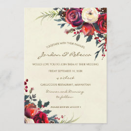 helgdag av ro-bär under vinterbröllopsinbjudan inbjudningar