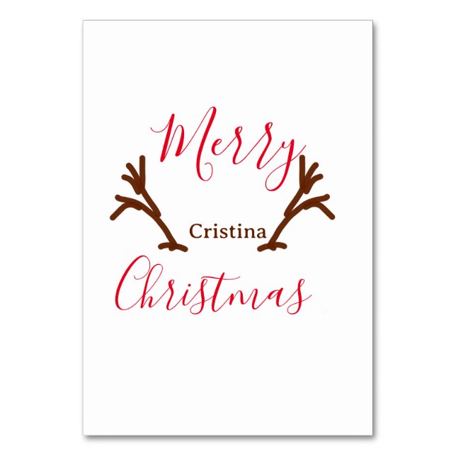 helgdag av rödbrunt renhorn av god jul bordsnummer (Framsidan)