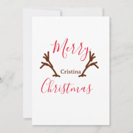 helgdag av rödbrunt renhorn av god jul inbjudningar