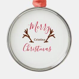 helgdag av rödbrunt renhorn av god jul julgransprydnad metall