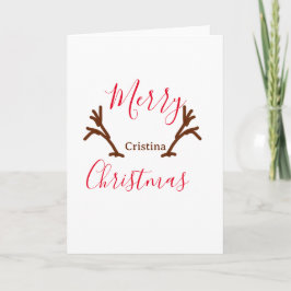 helgdag av rödbrunt renhorn av god jul kort