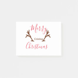 helgdag av rödbrunt renhorn av god jul post-it block