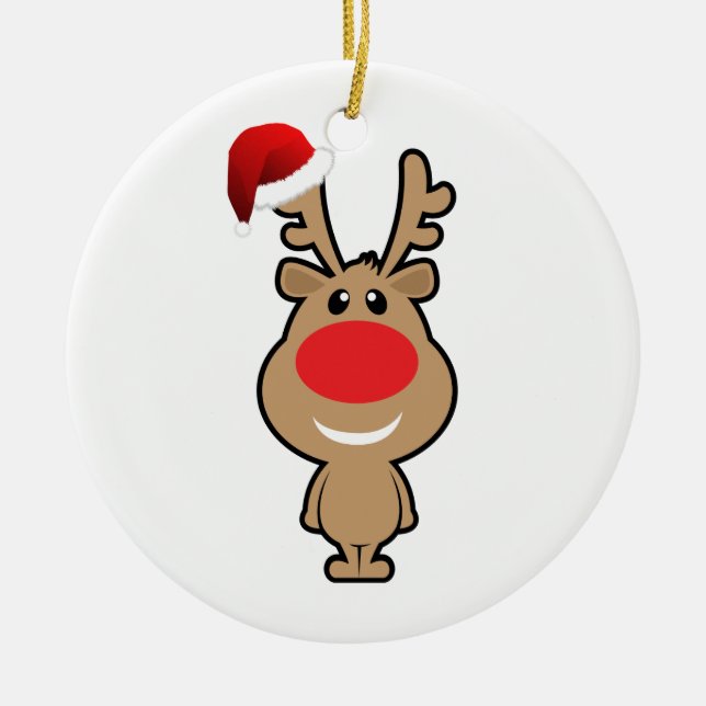 Helgdag av roligt jultomte julgransprydnad keramik (Framsidan)