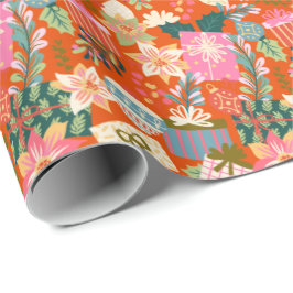 helgdag av roligt, ljusfärgstark julmassa presentpapper