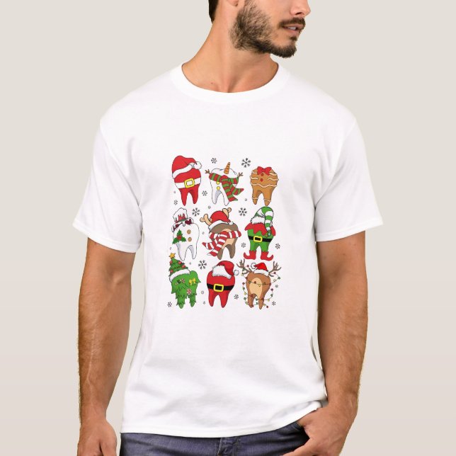 Helgdag av Roligten Tandtandstecken för Cute Jul T Shirt (Framsida)
