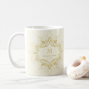 Helgdag av Vintagen för Festive Foliage Art Deco M Kaffemugg