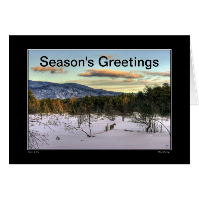 Helgdag av vinterkort för Säsonhälsningar Hälsningskort (Framsidan Horizontal)