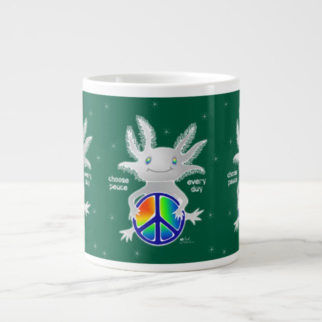 Helgdag Axolotl w/Fredstecken Coffee Mugg Jumbo Mugg (Framsidan)