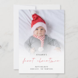 Helgdag Baby första julfotopapport Julkort