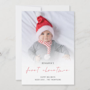 Helgdag Baby första julfotopapport Julkort