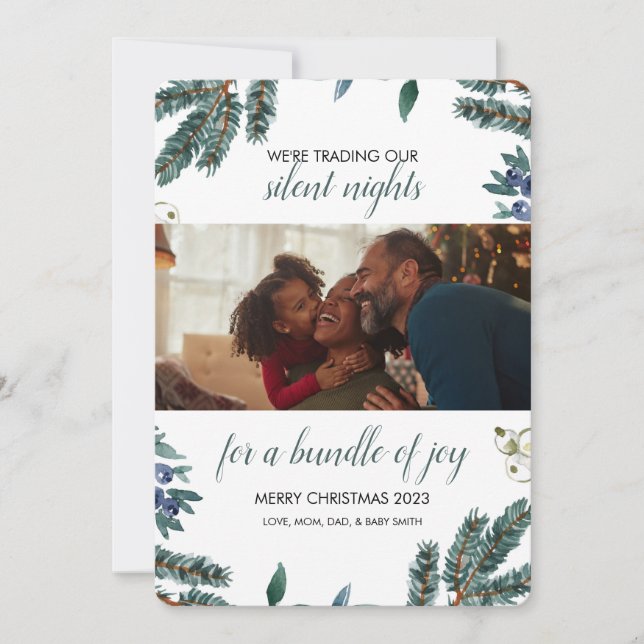 Helgdag baby inbjudningar (Framsida)