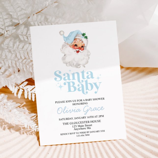 Helgdag Baby Santa Baby Baby Shower Inbjudningar (Skapare uppladdad)