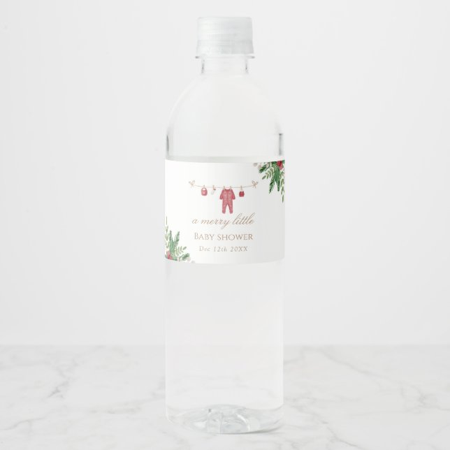 Helgdag Baby Shower Food & Drink-etikett Vattenflaskor Etikett (Framsida)