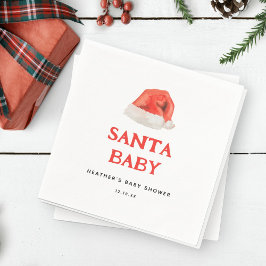 Helgdag Baby Shower för Vintagen Santa Baby Pappersservett