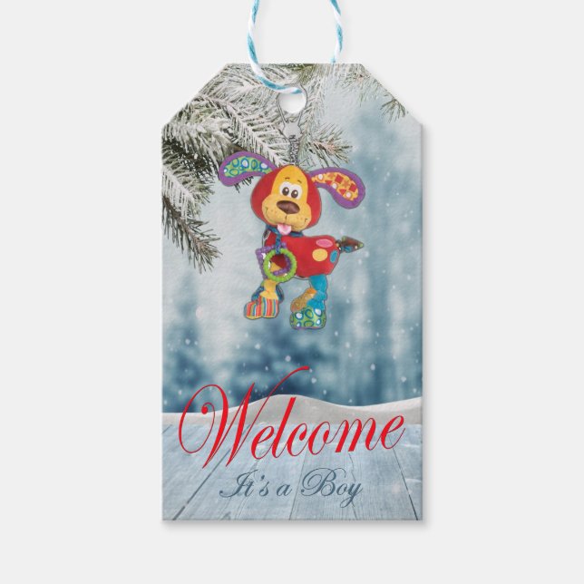 Helgdag Baby Shower Presentetikett (Framsidan)