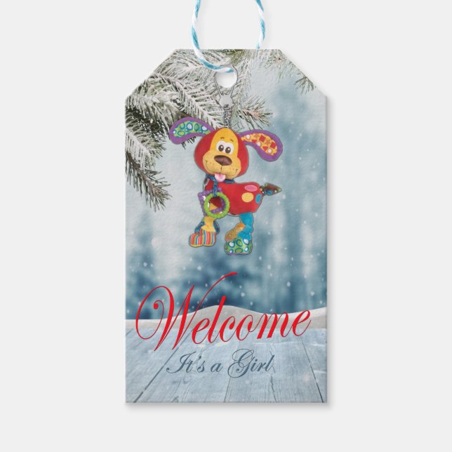 Helgdag Baby Shower Presentetikett (Framsidan)