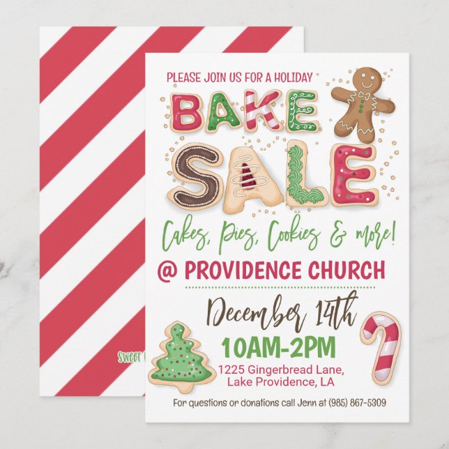 Helgdag Bake Sale Flyer Inbjudningar (Fram/baksida)