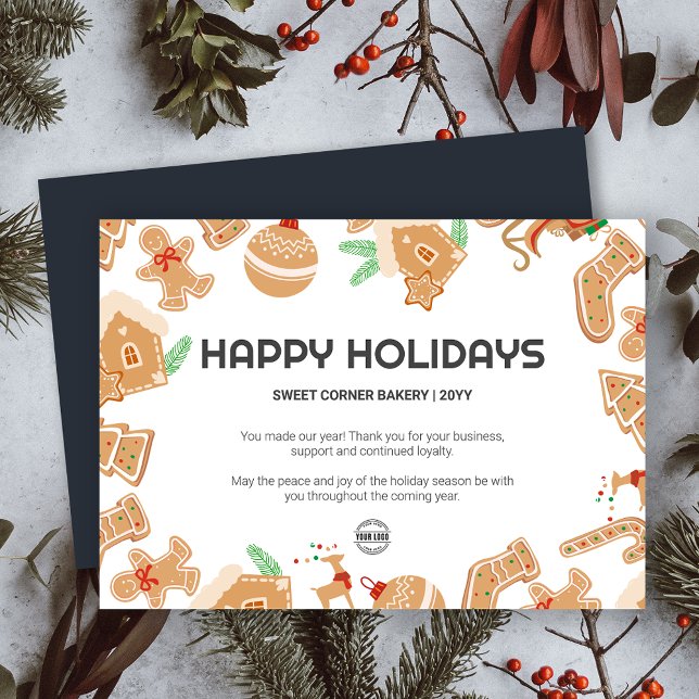 Helgdag Baking Bakery Gingerbröd-Helgdag Inbjudningar (Holiday Baking Bakery Gingerbread Holiday Card)