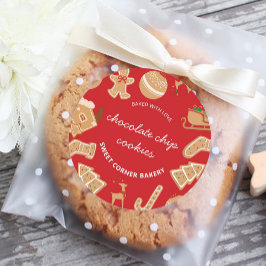 Helgdag Baking Cookie Sticker Runt Klistermärke