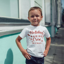 Helgdag Baking Crew Kids Shirt with Namn