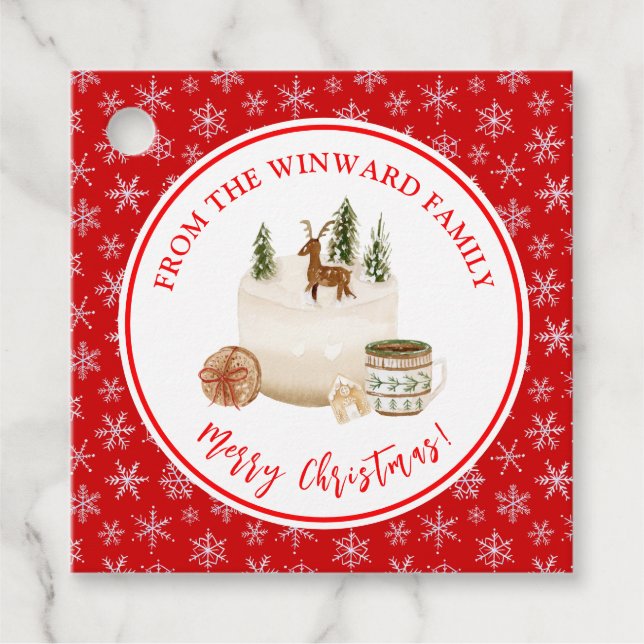 Helgdag Baking julkaka Gåvor Etiketter (Framsida)