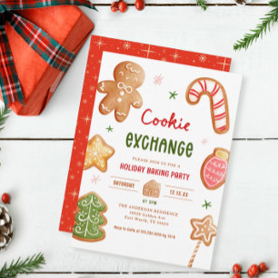 Helgdag Baking Party Cookie Exchange Inbjudningar